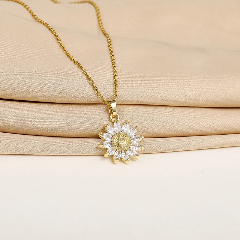 COLAR GIRASSOL BANHADO EM OURO 18K - GARGSI333
