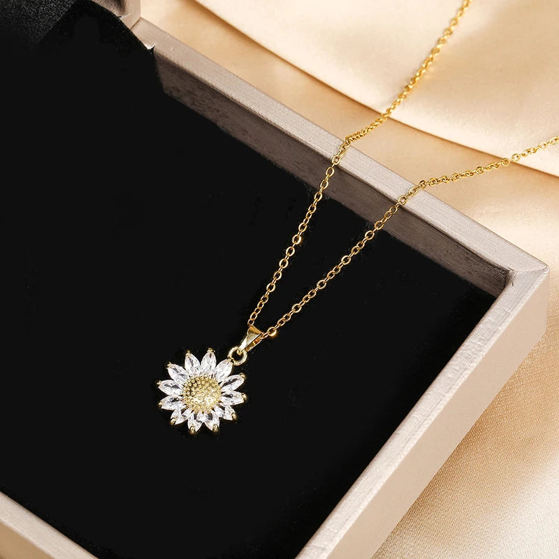 COLAR GIRASSOL BANHADO EM OURO 18K - GARGSI333