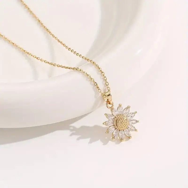 COLAR GIRASSOL BANHADO EM OURO 18K - GARGSI333