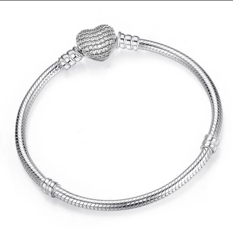 PULSEIRA PANDORA CORAÇÃO CRAVEJADO PRATA 925 - PUL1532